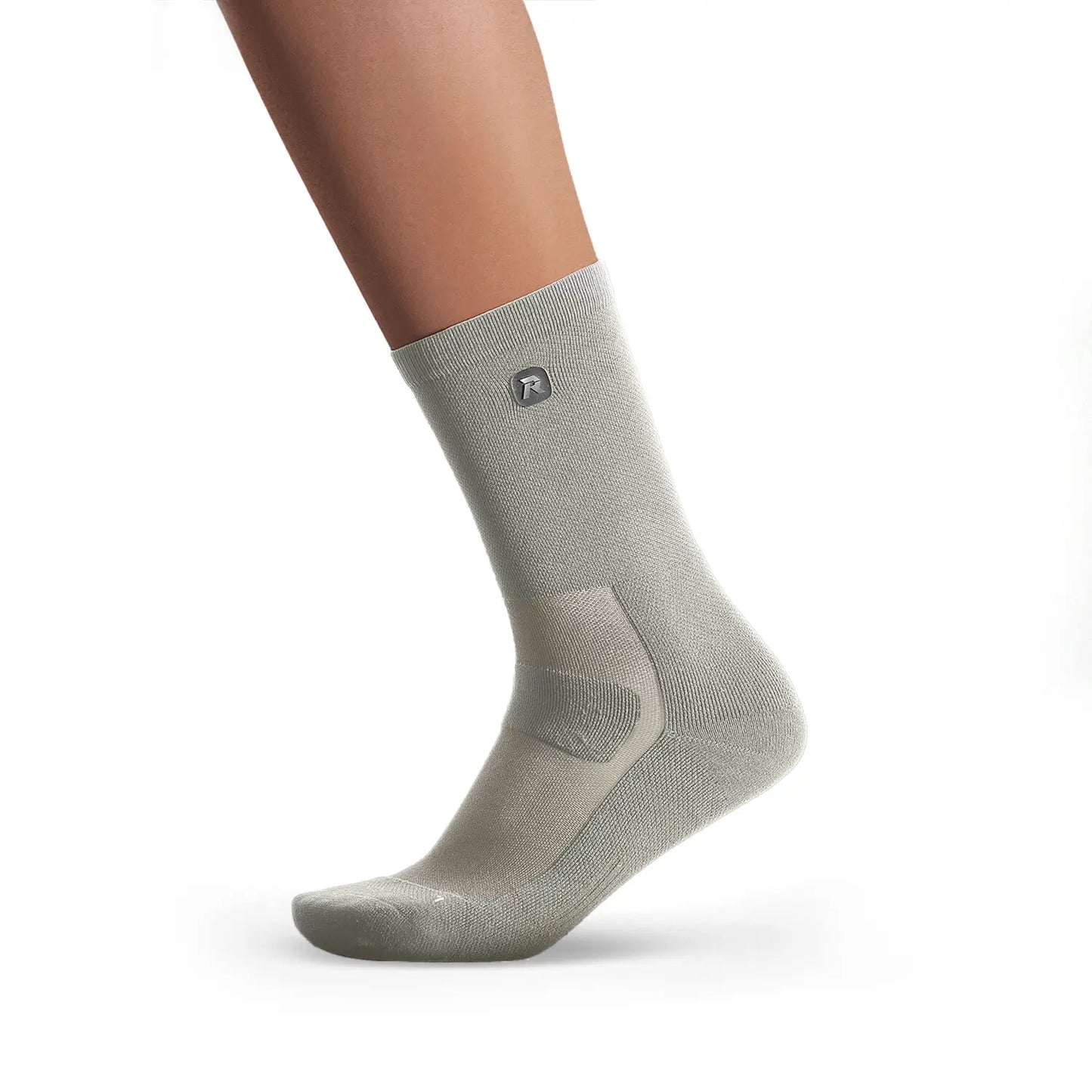 Performance Running Mid Cut Socks Gray Green