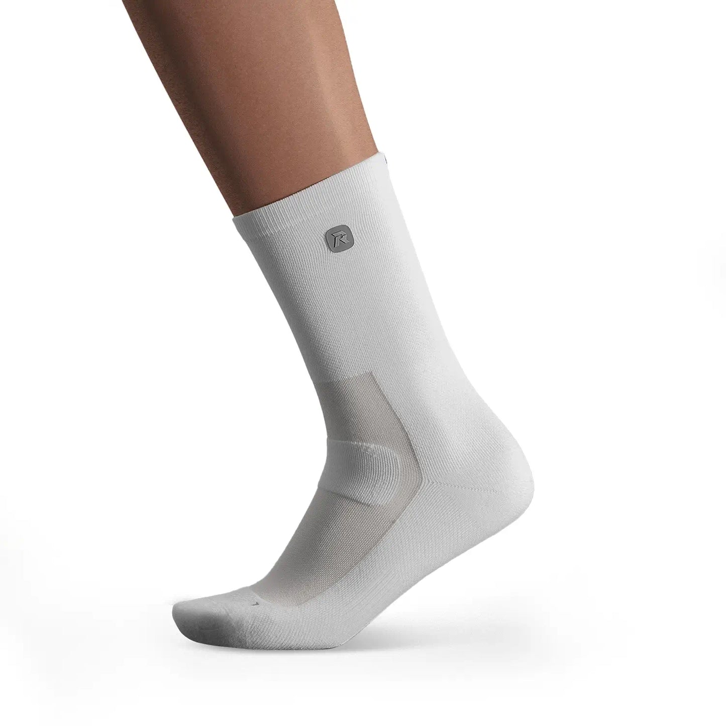 Performance Running Mid Cut Socks White