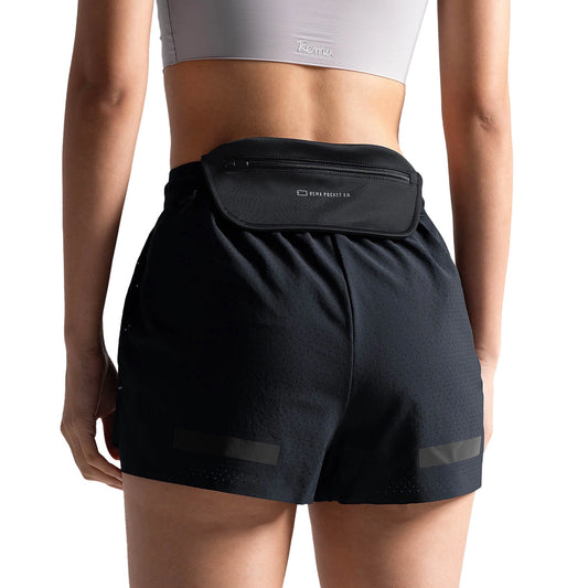 Waistband Linerless Shorts Women Black