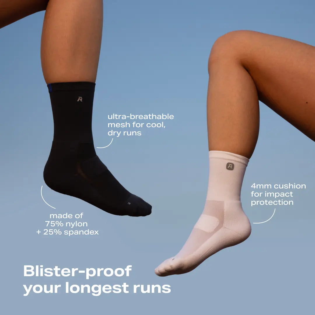 Performance Running Mid Cut Socks White