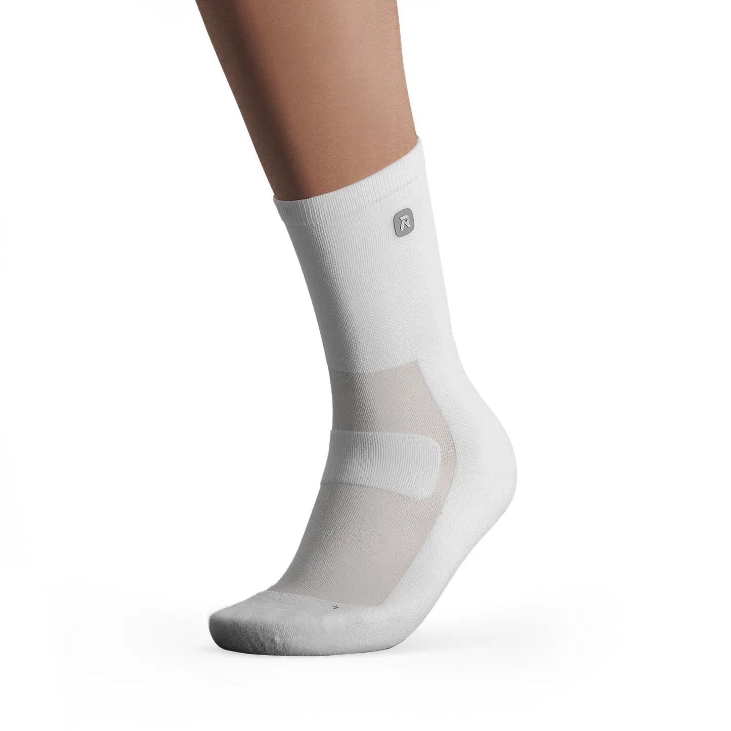 Performance Running Mid Cut Socks White